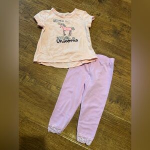 girls 18-24 months unicorn tee & leggings